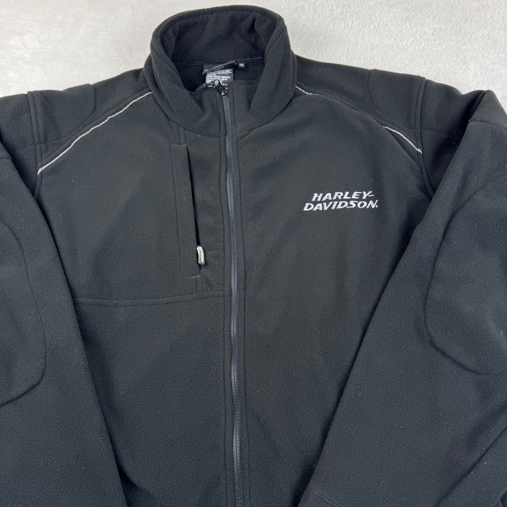 Harley Davidson Fleece Jacket Mens 2XL Black Willie G Skull Full Zip Rare